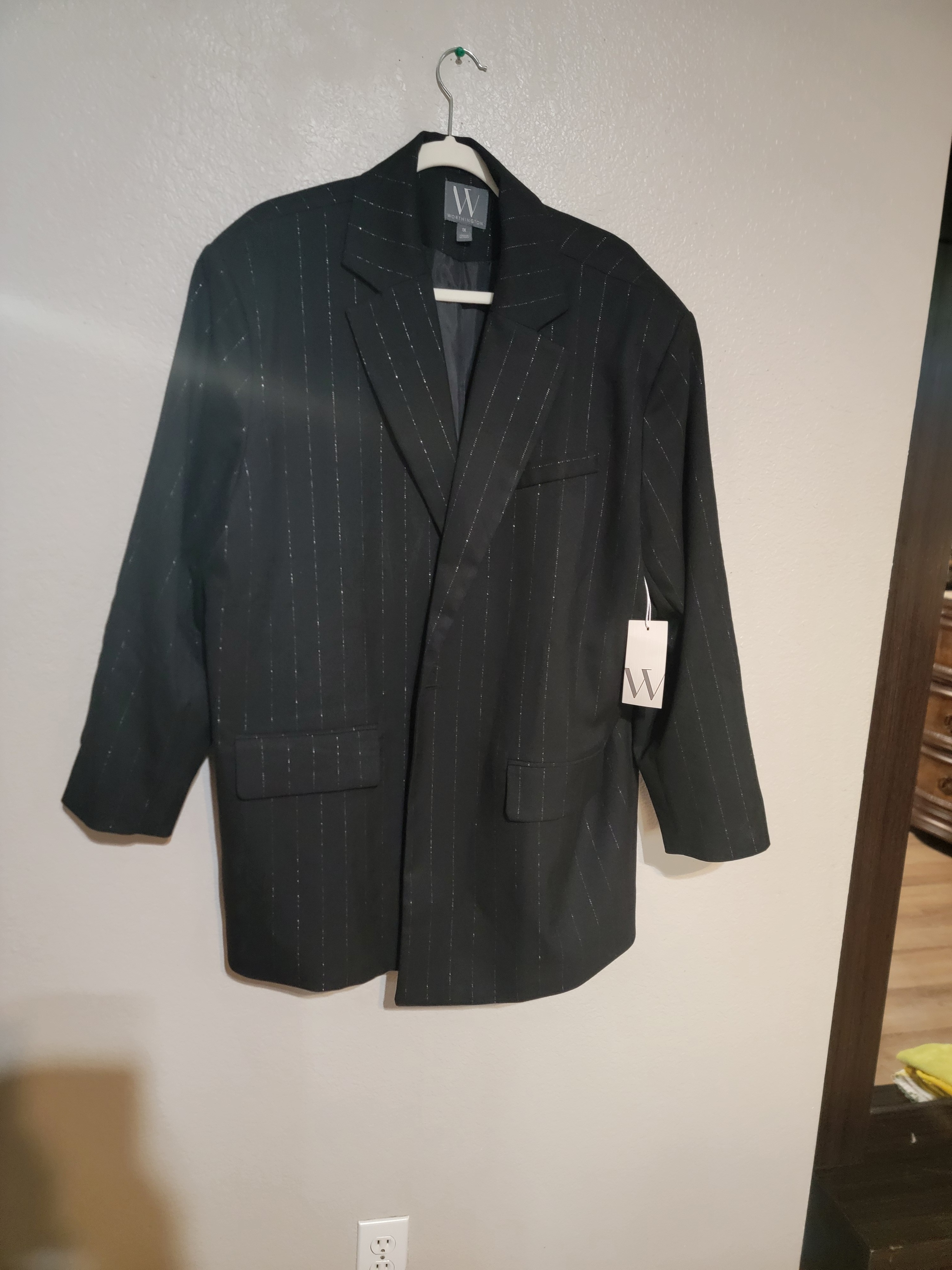 Worthington Black Pinstripe Blazer